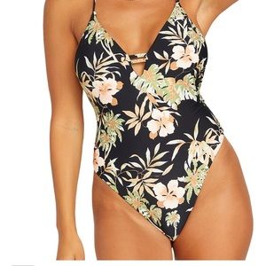 Volcom, beautiful tide V neck one piece swimsuit.